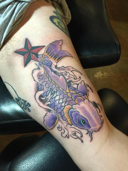 Tattoos - Purple koi - 109035