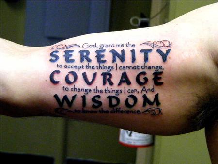 Serenity Prayer Placement Arm Comments Done on the inner right arm