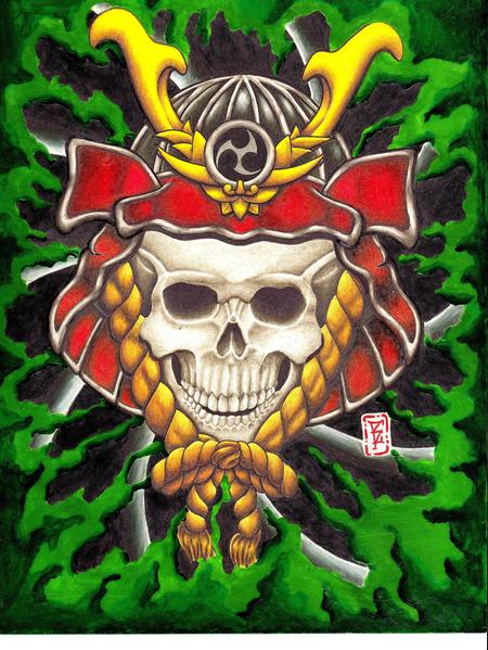 Drawings Original Art artwork Original Art JD McGowan Skull Helmet