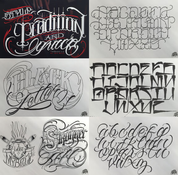 BJ Betts Lettering Guide 3 - Tattoo Express Supply