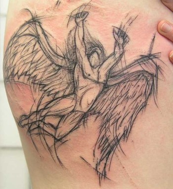 swan song tattoo. sketchy swan song