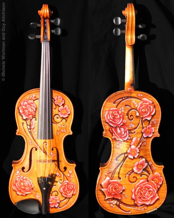 Tattoos - Decorated violin by Michele Wortman and Guy Aitchison - 72633