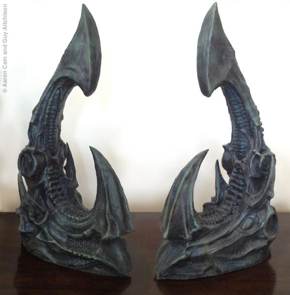 Tattoos - Sculpture by Aaron Cain and Guy Aitchison, showing two views - 72634