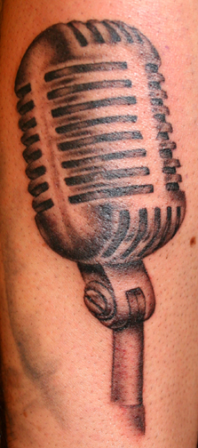Tattoos - Fine Line tattoos - Microphone