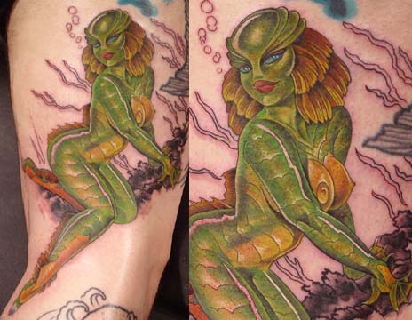 Tattoos - In Progress tattoos - Creature Pin Up