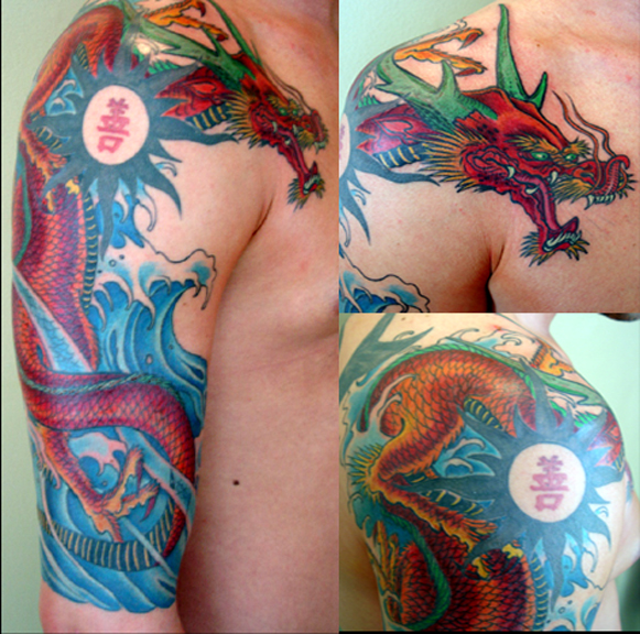 Tattoos - Fantasy Dragon tattoos - dragon water 