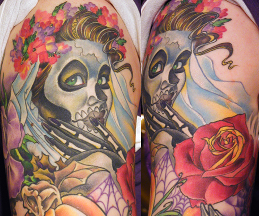 day of dead tattoos. day of dead skull tattoo.