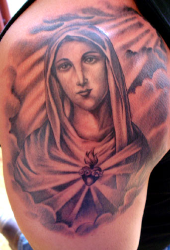 Tattoos - Dark Skin tattoos - classic mary
