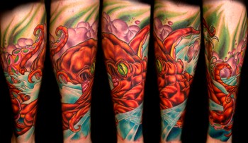 Tattoos - Tim Harris -  Octopus Leg Sleeve