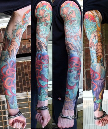 Tattoos Julio Rodriguez neptune vs medusa click to view large image