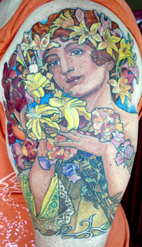 art nouveau flowers tattoos. Tattoos Art Nouveau