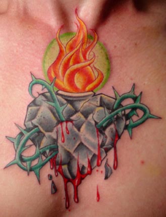 sacred heart tattoo. stone Sacred Heart