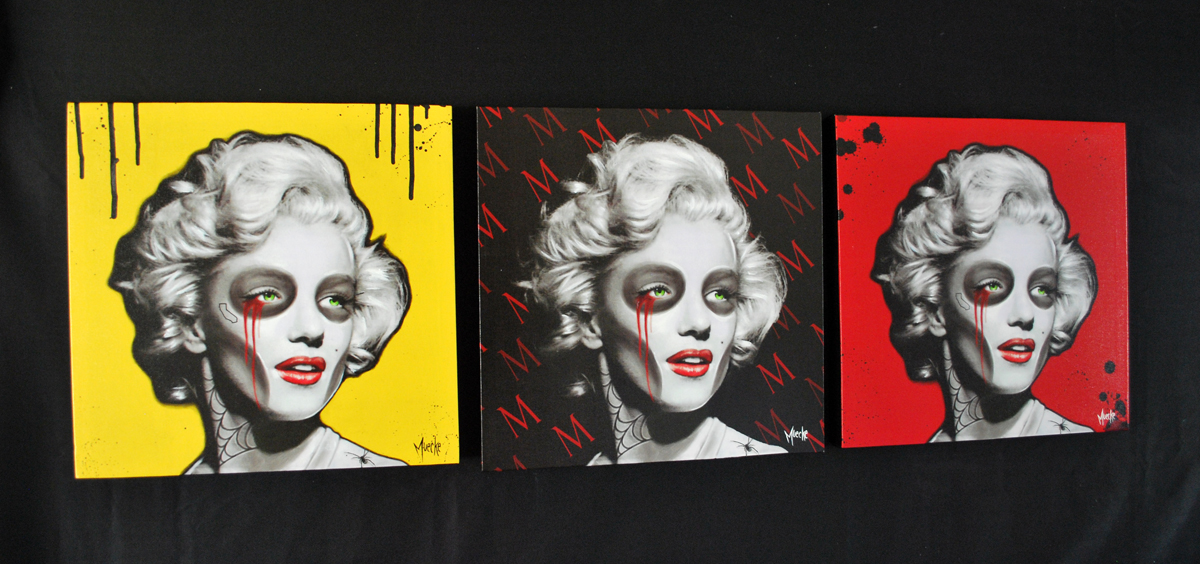 Marylin Monroe art prints canvas unique tattoo paint illustration skull girl muecke