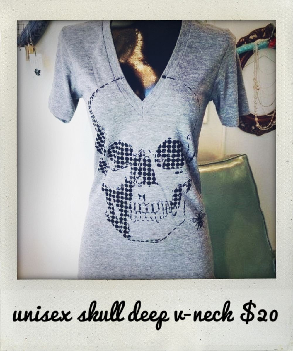 unisex skull deep v-neck