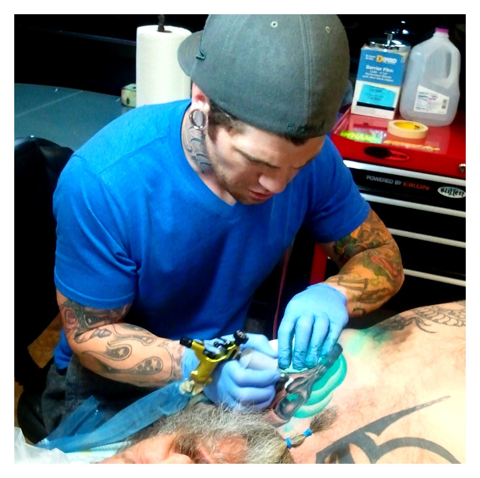 Tattooing a Skull on Chad Clark!