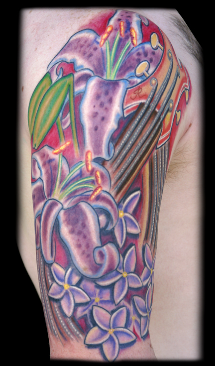 roses and bass tattoo