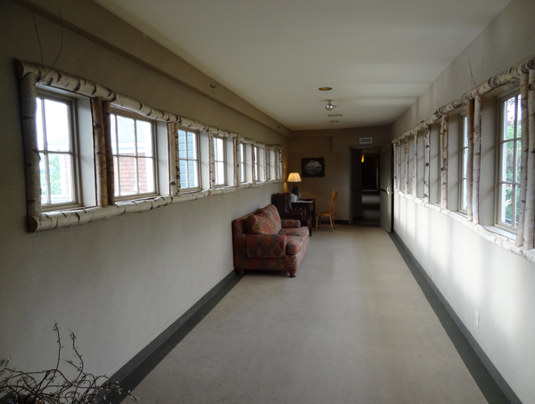 white birch window trim church landing