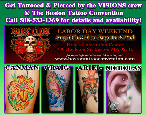 Visions Tattoo at the Boston Tattoo Convention TattooNOW Visions Tattoo at the Boston Tattoo Convention TattooNOW