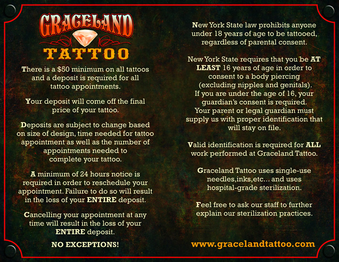 Graceland Tattoo Studio Graceland_Rules