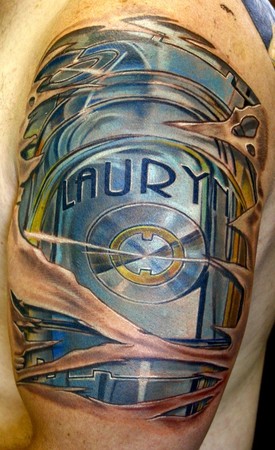 mechanical tattoos. and bio-mechanical tattoos