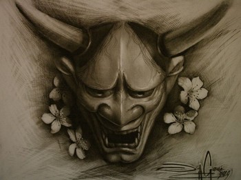 Art Galleries - Jeff Gogue - Hannya & Cherry Blossoms II