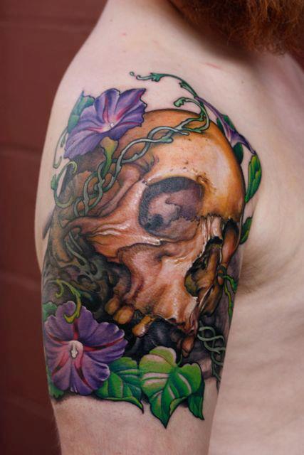 Tattoos - Skull and Primrose - 68093