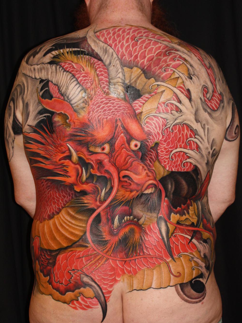 Tattoos - red dragon - 55336