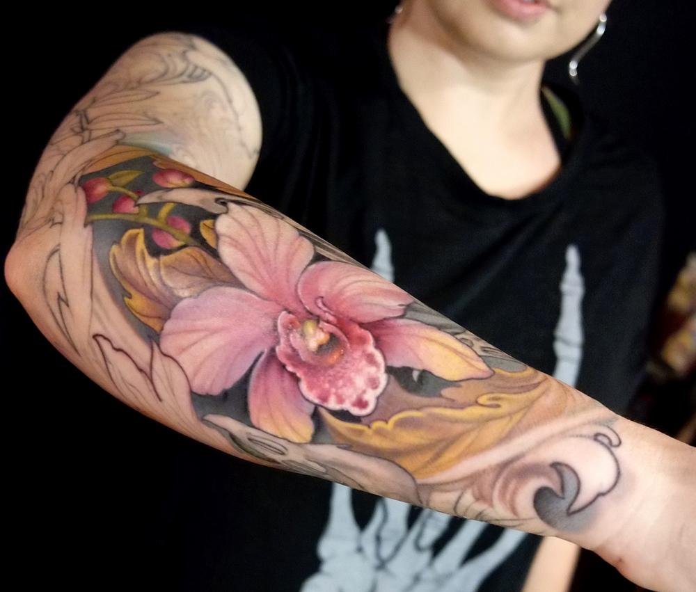 Tattoos - orchid - 114710