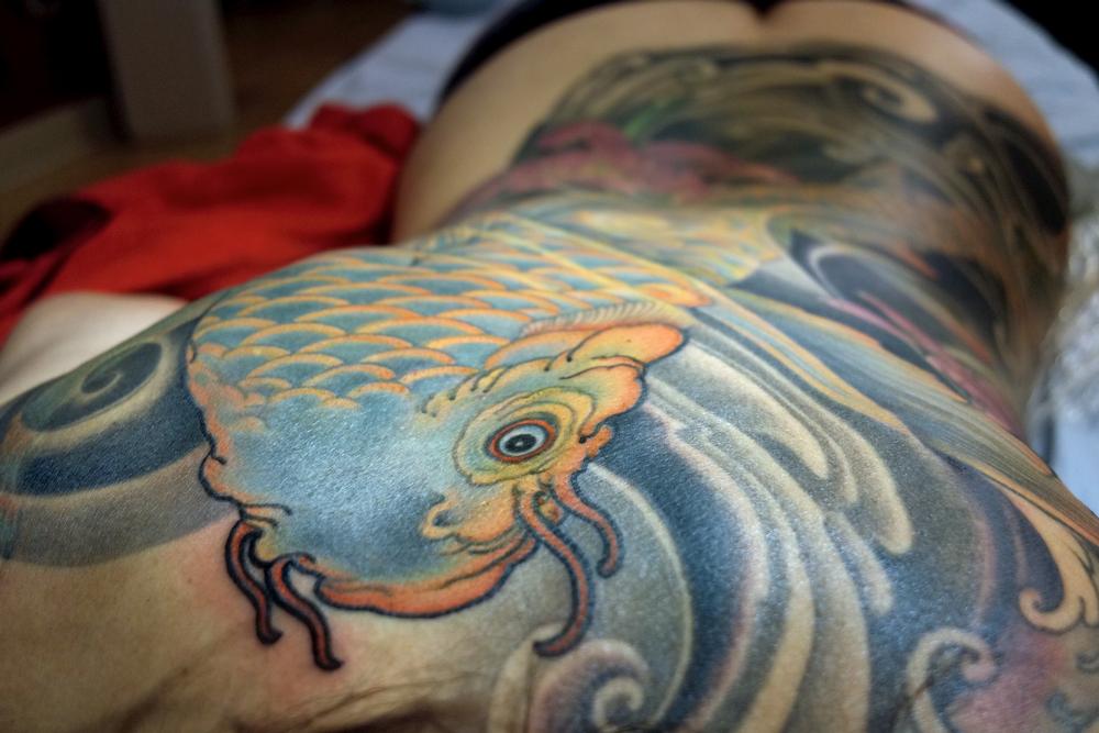 Jeff Gogue - Asagi koi back piece