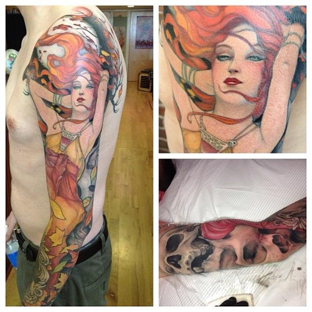 Art Nouveau Sleeve Tattoo Design Thumbnail
