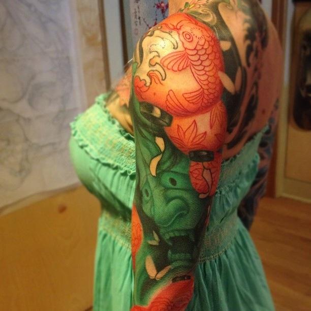 Japanese Nature Sleeve Tattoo