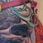 peacock feather and skull Tattoo Thumbnail