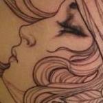 Tattoos - Art Nouveau Skull and Gypsy Lady - 68127