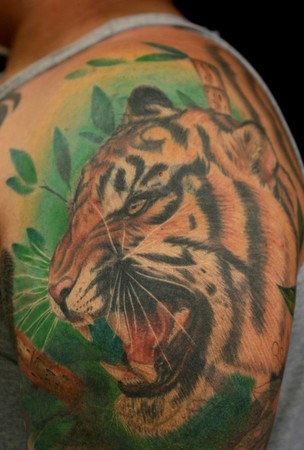 Tattoos - Coverup tattoos - Brandons Tiger Coverup