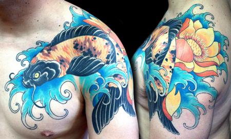 Tattoos - James koi chest/shoulder - 73541