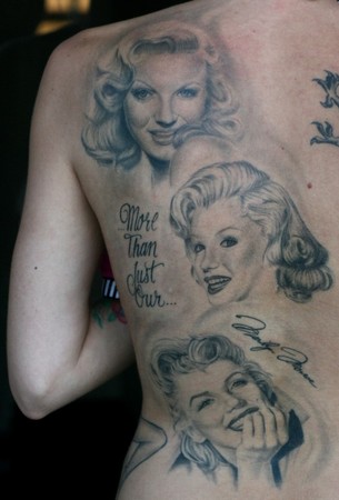 marilyn monroe tattoos. Marilyn Monroe Back Peice