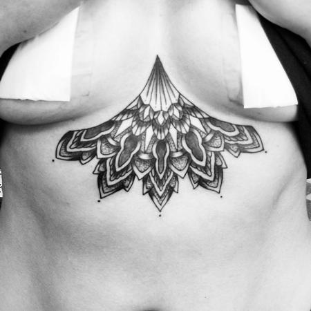 Jesse Neumann - Mandala Sternum Tattoo