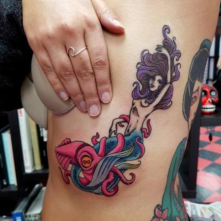 Jesse Neumann - Mermaid tattoo