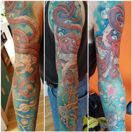 Steve Malley - Octopus Sleeve Color Tattoo