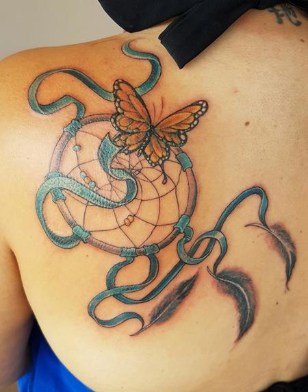 Steve Malley - Dreamcatcher Butterfly Feminine Coverup Tattoo