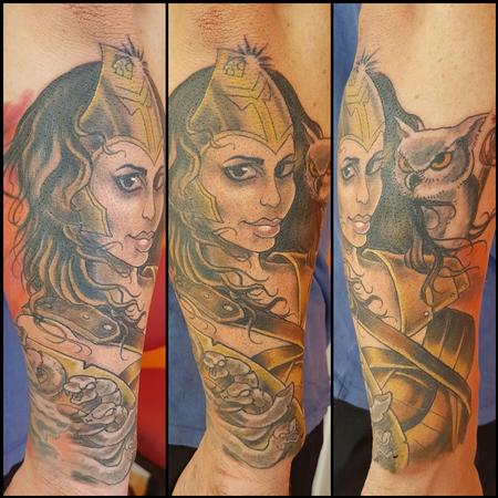 Steve Malley - Goddess Athena Color Tattoo