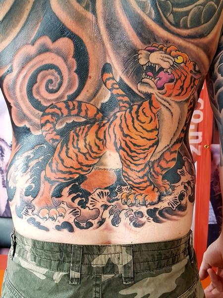 Steve Malley - Japanese Tiger Back Tattoo