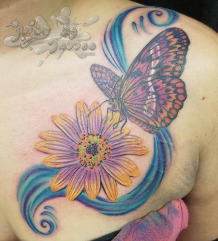 Tattoos - Butterfly and Daisy - 116202