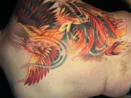 Phoenix Full colour Tattoo Design Thumbnail