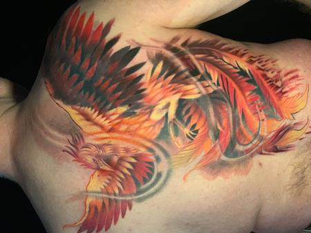 Phoenix in colour Tattoo Design Thumbnail
