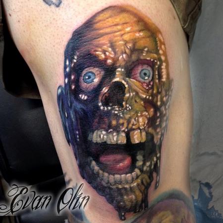 Evan Olin - Full color realistic Tar Man from Return of the Living Dead tattoo