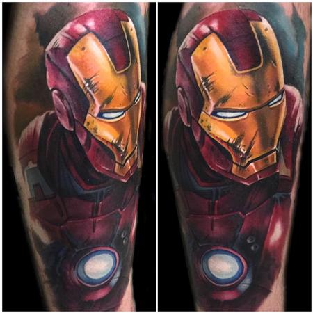 Evan Olin - color realistic Iron Man tattoo