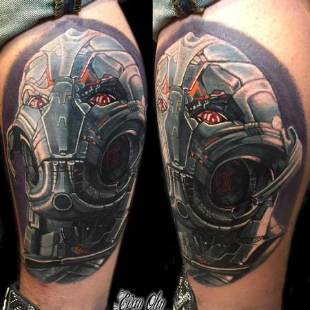 Evan Olin - Ultron Marvel comic tattoo