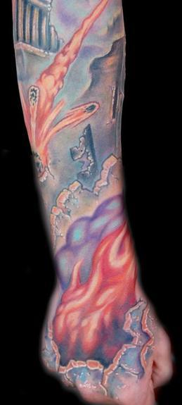 Tattoos Tattoos Skull detail hand shot of end of world sleeve Tattoos Tattoos Skull detail hand shot of end of world sleeve