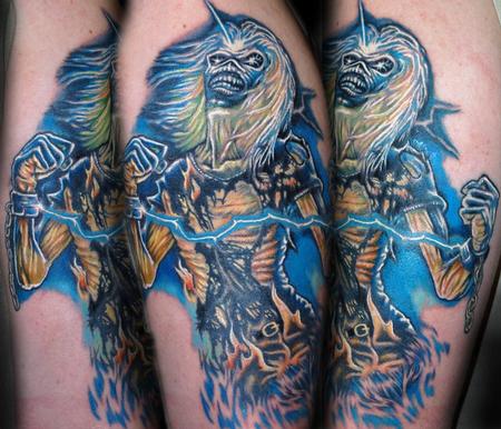 Evan Olin - Realistic Iron Maiden Eddie tribute tattoo